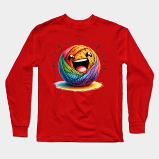 Crochet Chuckles: The Laughing Yarn Ball! Long Sleeve T-Shirt